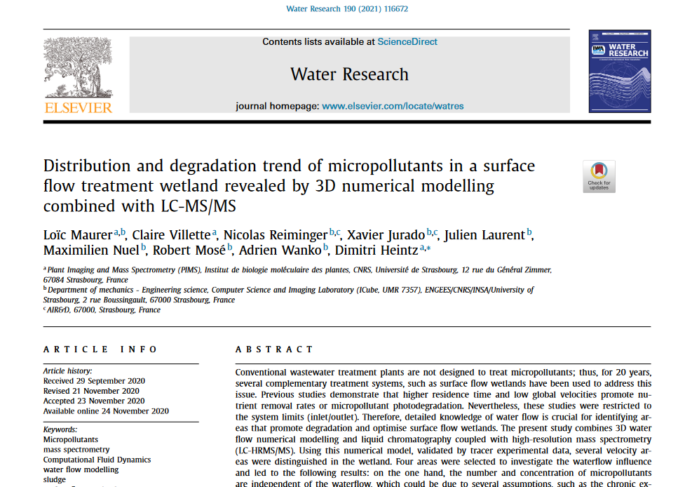 Distribution and degradation trend of micropollutants in a surface flow treatment wetland revealed by 3D numerical