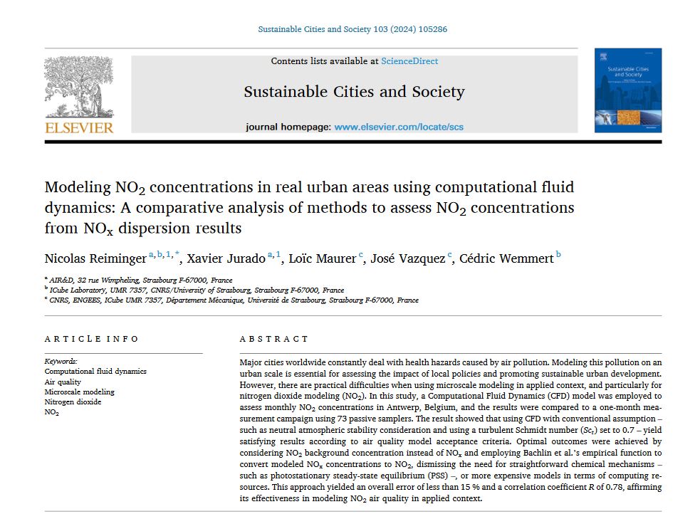 Modeling NO2 concentrations in real urban areas using computational fluid dynamics A comparative analysis of methods to assess NO2 concentrations from NOx dispersion results