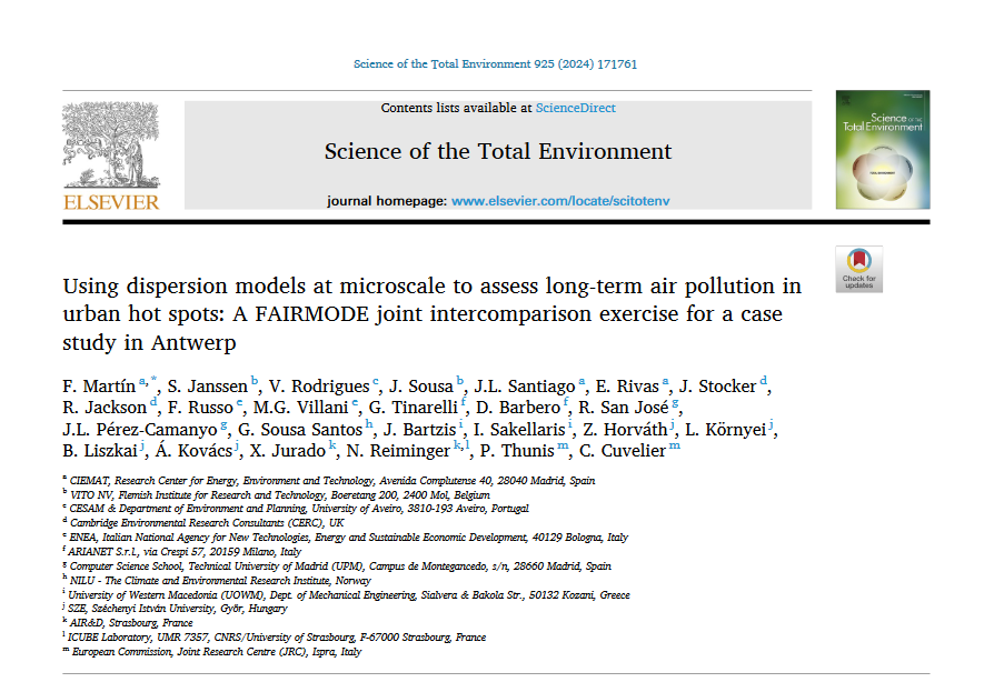 Using dispersion models at microscale to assess long-term air pollution in urban hot spots A FAIRMODE joint intercomparison exercise for a case study in Antwerp